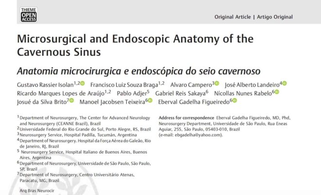 Anatomia do seio cavernoso é analisada por perspectivas microcirúrgica e endoscópica